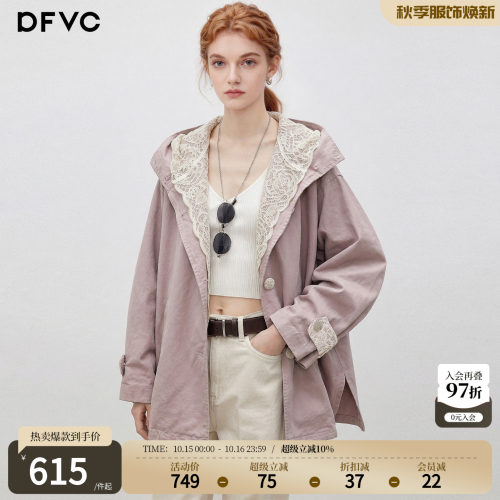 dfvc韩版减龄中长款风衣外套