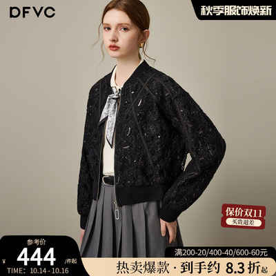 dfvc黑色短款棒球服外套小个子