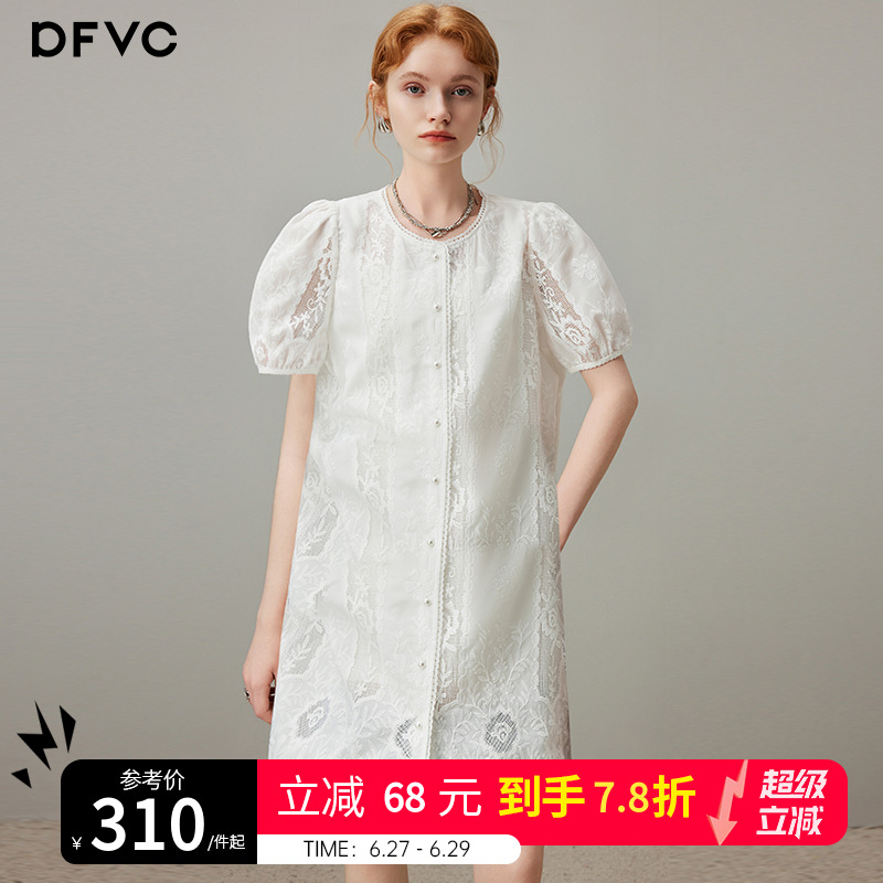 dfvc法式泡泡袖连衣裙小个子