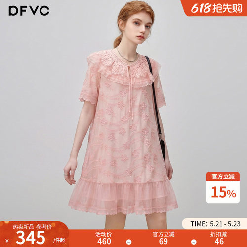 dfvc法式甜美娃娃领连衣裙