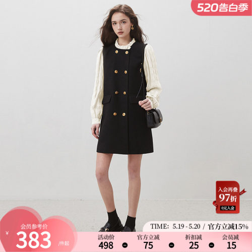 dfvc赫本风黑色连衣裙