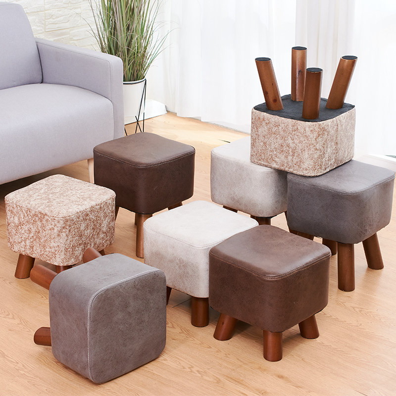 实木创意时尚风客厅家用凳子