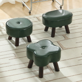 矮凳实木小凳子家用板凳现代简约油蜡皮靠背坐凳客厅沙发穿换鞋 凳