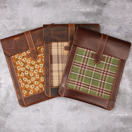 手工复古英伦风真皮头层牛皮苹果笔记本电脑带盖Macbook内胆包V02-LF05VS