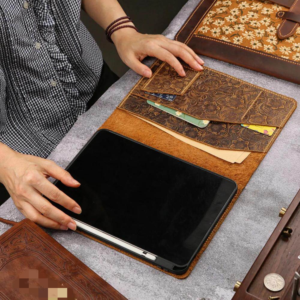 手工复古欧美真皮牛皮iPad保护壳支架折叠唐草纹卷草纹V09-IXPMNC,3C数码配件,平板电脑保护套/壳,淘宝优惠券,粉丝福利购,淘宝优惠卷