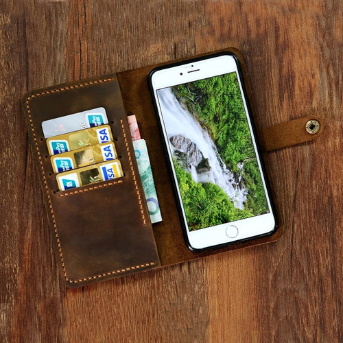 手工真皮手机壳钱包复古苹果欧美