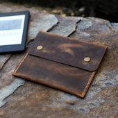 适用于Kindle 电子书纽扣保护套纯手工缝纫真皮疯马皮KDO05S