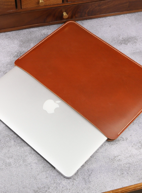 适用于苹果Macbook笔记本电脑复古皮套内胆包黄棕头层牛皮植鞣革MACX01S