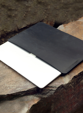 适用于苹果Macbook电脑复古皮套内胆包黑色手工真皮疯马皮MACX11S