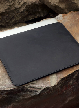 适用于华为笔记本MateBook电脑复古皮套内胆包黑色手工真皮疯马皮