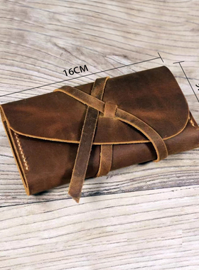 专用手卷烟草美式复古便携收纳包手工真皮疯马皮头层牛皮