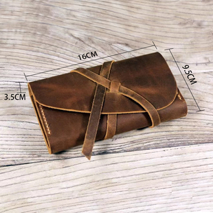 专用手卷烟草美式复古便携收纳包手工真皮疯马皮头层牛皮