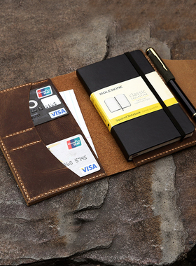 moleskine皮套A6口袋型Pocket手工美式复古真皮疯马头层MA605EPC