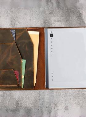 适用于Remarkable电子书翻盖牛皮真皮疯马皮套保护壳V10-LRMB05S