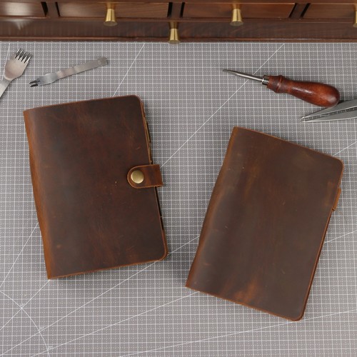 定制真皮活页A6手帐定制美式复古