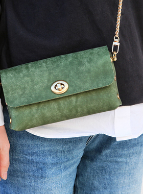 手工真皮绿色植鞣革复古个性手机包斜挎包女士迷你坤包X11-ILCXB
