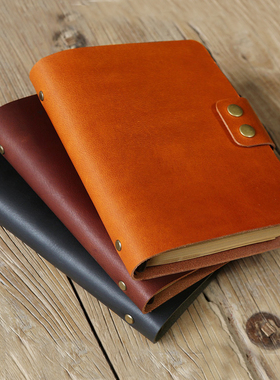 A5活页夹记事本160页纯手工缝纫真皮植鞣革黄棕深棕黑色宽搭NA5XS