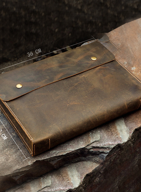 笔记本电脑文件杂志便携包适用于13寸及以下手工真皮疯马皮DH05S