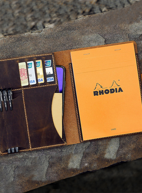 适用于法国罗地亚Rhodia上翻A5复古书套手工真皮疯马牛皮NA505RAC