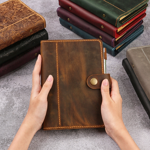 手工复古真皮活页本欧美耐久