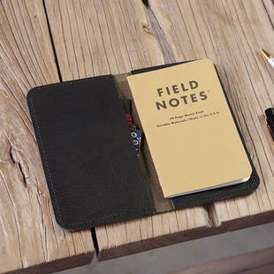 field notes记事本A6皮套手工fn真皮黑色高级植鞣革FA614S