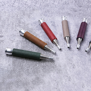 真皮把手不锈钢可伸缩户外露营BC吹火棒篝火野外生火吹火筒点火棍