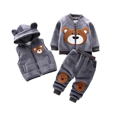 儿童套装三件套金丝绒可爱天添笑