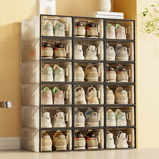 子收纳盒非神器简易鞋 盒网红宿舍鞋 柜 盒收纳盒透明塑料折叠鞋 鞋