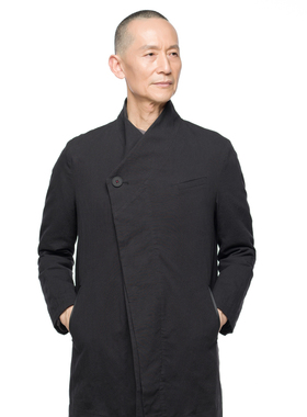 妙演心空 新款斜扣中国风唐装改良汉服棉麻中长款休闲外套