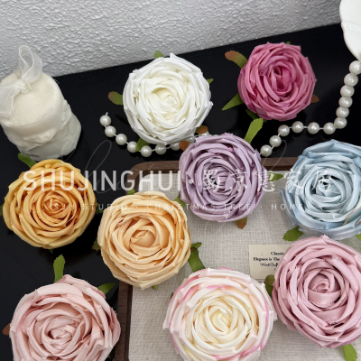 欧式仿真玫瑰花头DIY手工假花绢花服装配饰婚庆装饰皇妃玫瑰