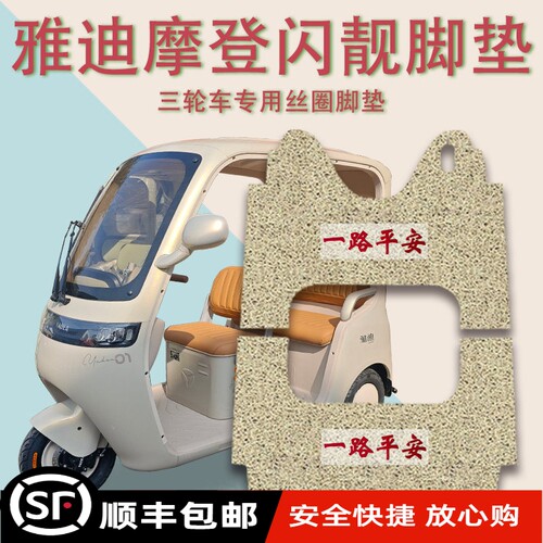 适用雅迪摩登闪靓电动三轮车脚垫YD1000DZK-44C防滑厚丝圈脚踩垫