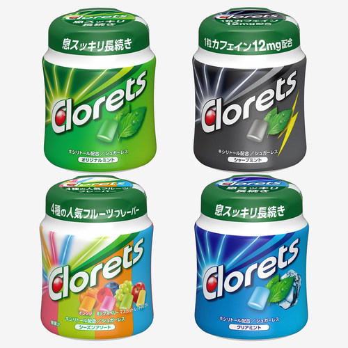 clorets口香糖日本进口嘉绿仙卡夫超强薄荷糖口气清木糖醇泡泡糖