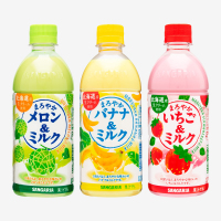 日本进口SANGARIA三佳利草莓牛奶饮料三佳丽哈密瓜香蕉草莓味饮品