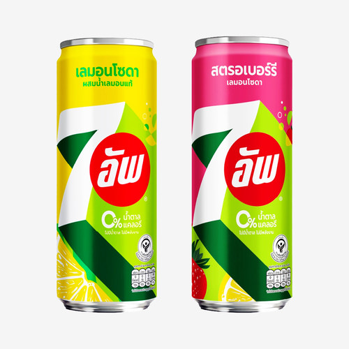 7UP七喜无糖汽水草莓柠檬325ml