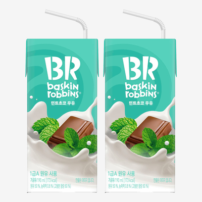韩国进口芭斯罗缤br薄荷巧克力奶