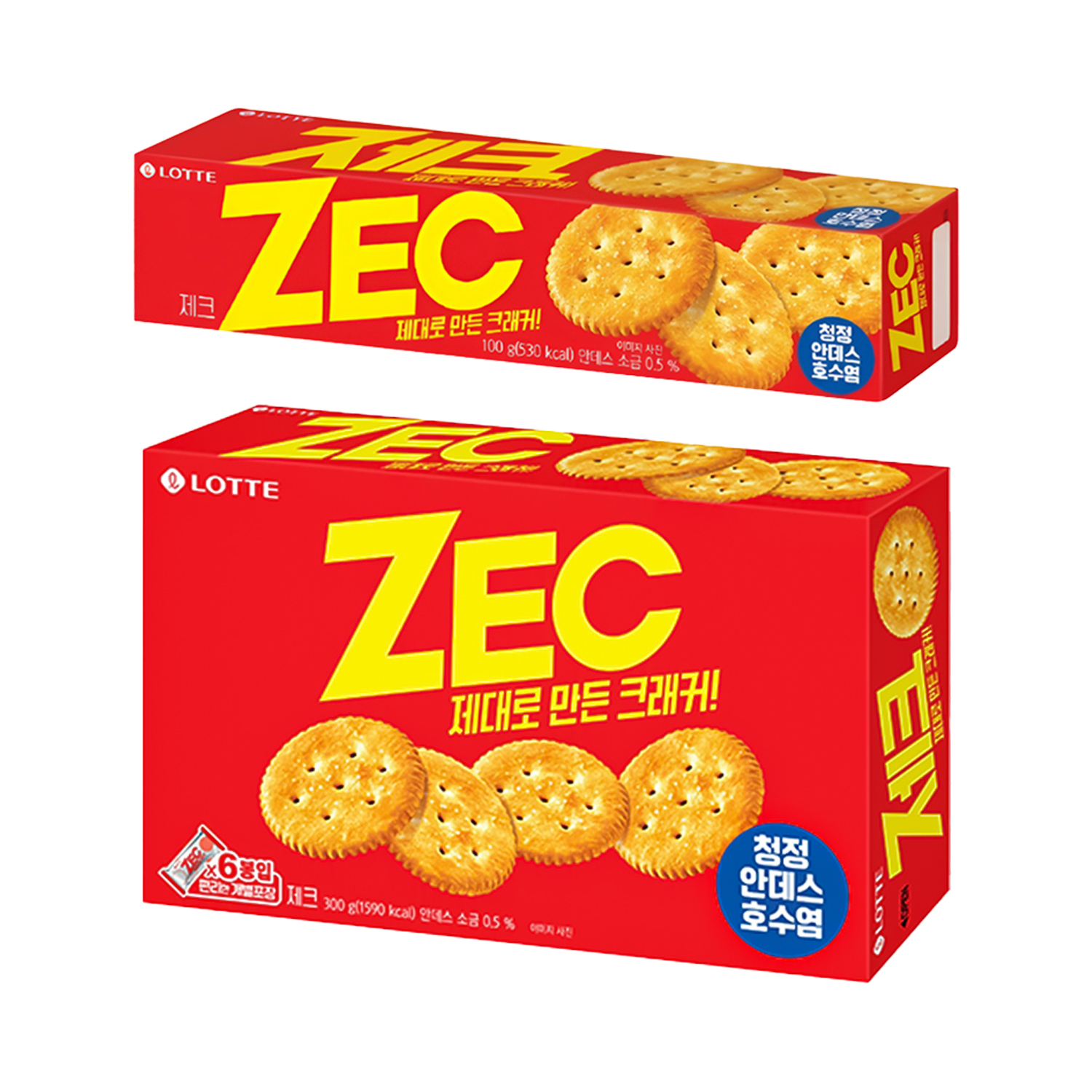 乐天ZEC咸味饼干100g/盒咸味饼干韩国进口办公室休闲食品早餐零食