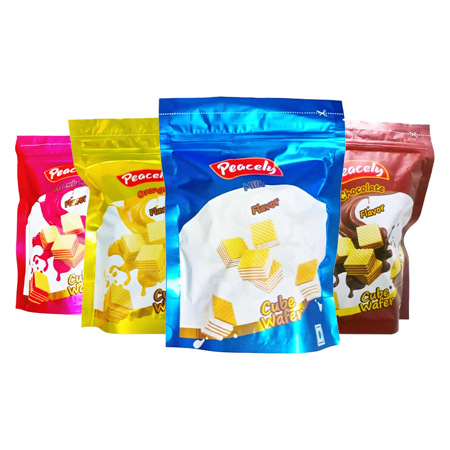 越南Peacely威化饼干牛奶巧克力味100g/袋草莓橙子味饼干休闲零食