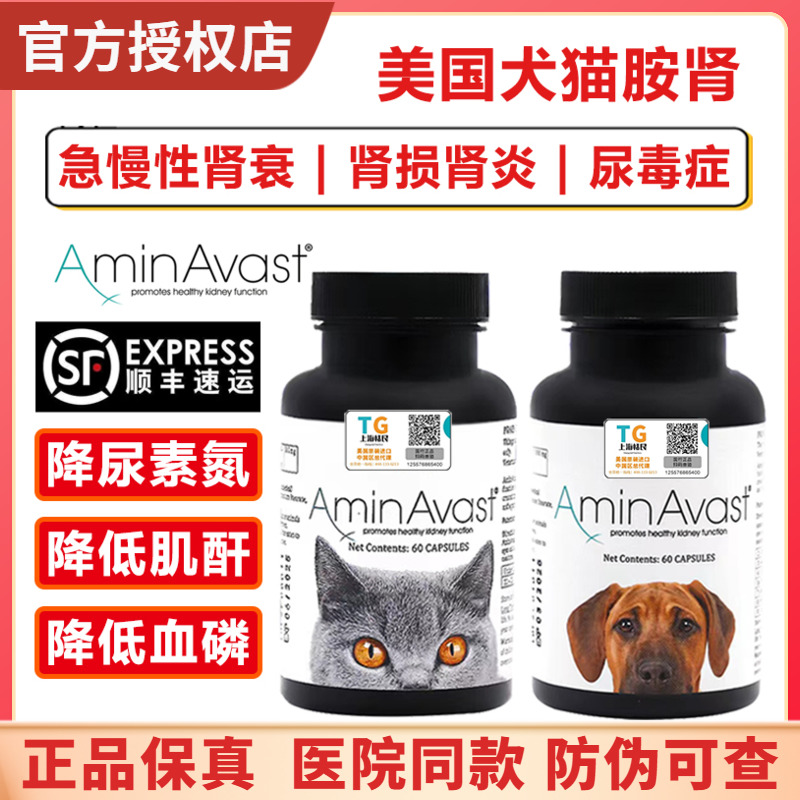 美国AminAvast肾衰停猫狗胺肾透急慢性肾衰竭肝损伤降磷肌酐病康 宠物/宠物食品及用品 猫狗通用营养膏 原图主图