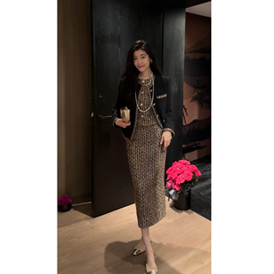 N.COU妮蔻25秋新款小香风法式名媛气质贵气感轻奢粗花呢重工套装