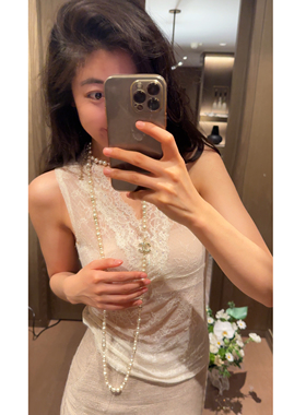 【N·COU】25夏新款【万能搭】烫钻百搭蕾丝V领背心DY22883