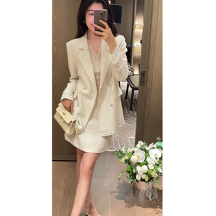 N.COU妮蔻26春新款气质通勤优雅重工钉珠下摆亮片西装半裙套装