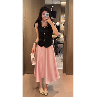 2N.COU妮蔻26夏新款 高级感气质优雅千金风无袖 马甲半裙套装 法式