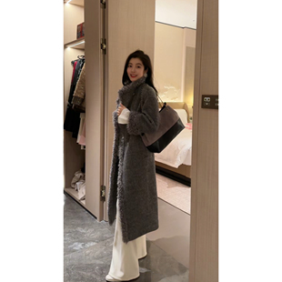 N.COU妮蔻25冬新款 羊毛百搭外套 时髦高级感气质毛边设计感长款