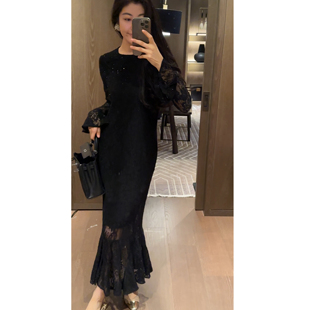 2 N.COU妮蔻26春新款优雅气质蕾丝刺绣修身显瘦打底内搭连衣裙