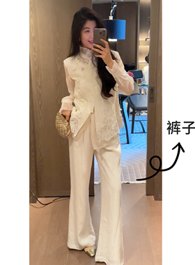 N.COU妮蔻26春新款百搭通勤风100亚麻显瘦阔腿休闲裤女气质长裤