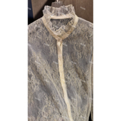 N.COU妮蔻25冬新款 女 别致设计感透视花边高领叠穿刺绣内搭衬衫