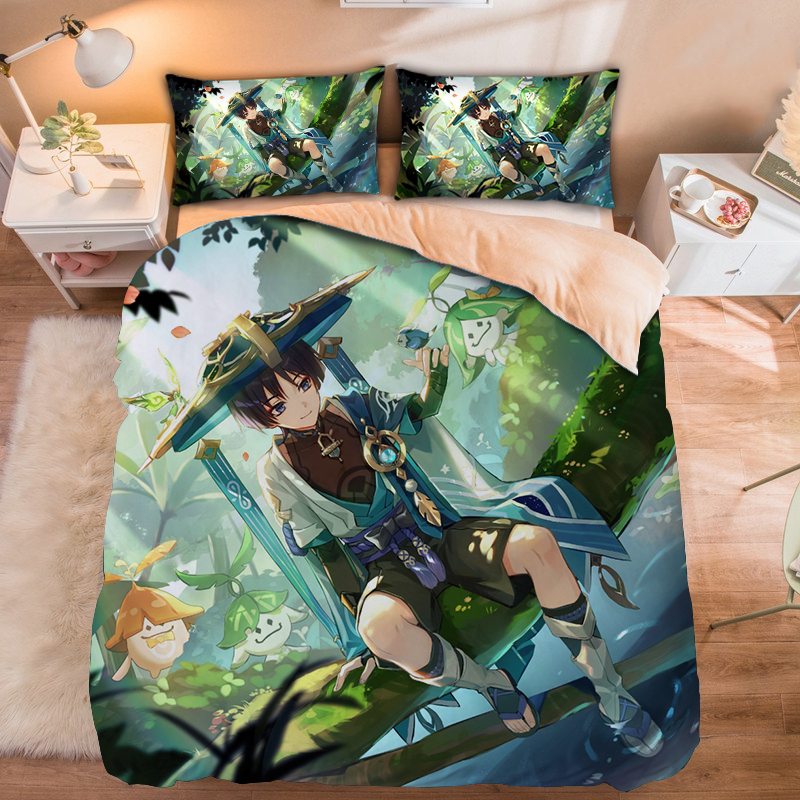 动漫原神周边散兵床单被套四件套