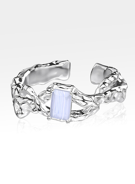 OINICIO初印月震蓝纹玛瑙戒指