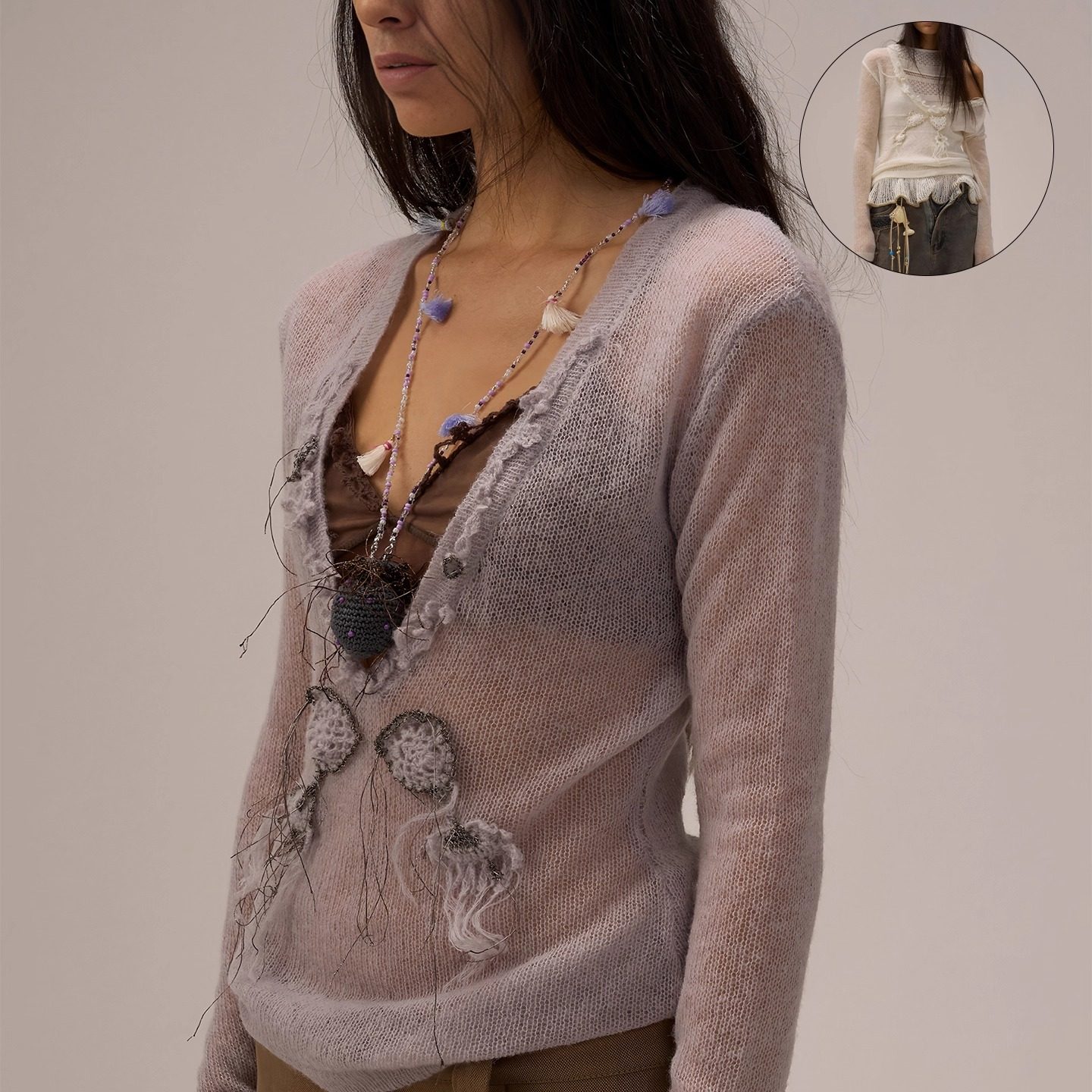 ShelleArtiste手工气质毛衣外套