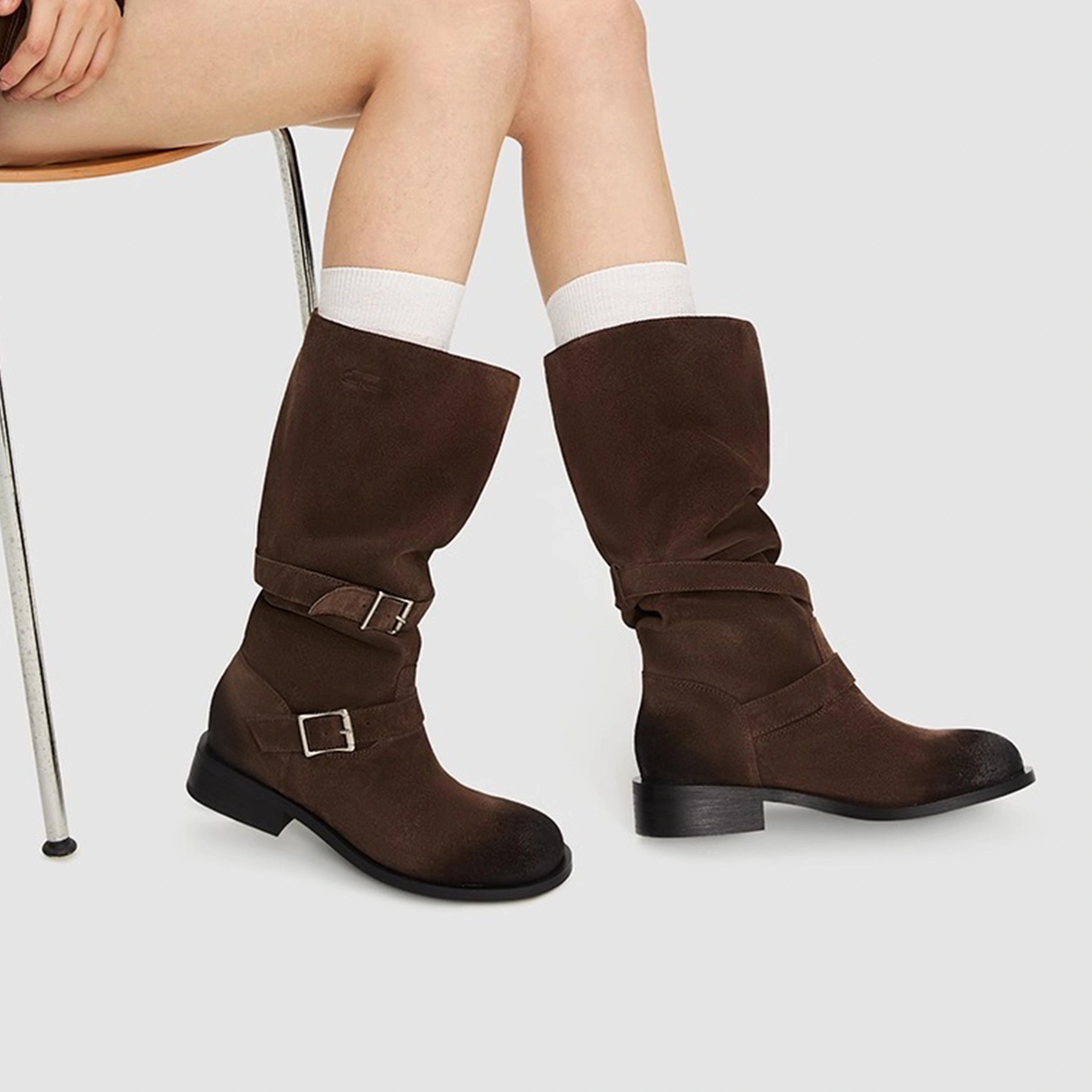 CHOCO CONCERT堆堆靴长筒靴复古简约高级感复古风EVENBUYER很会买